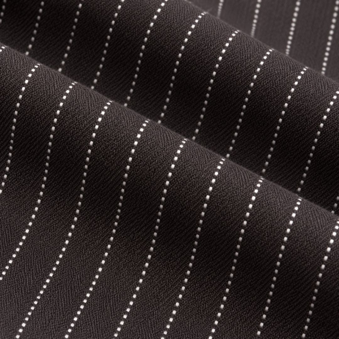 Noir Regent Pinstripe Suiting Fabric