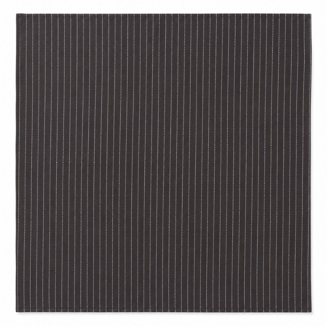 Noir Regent Pinstripe Suiting Fabric