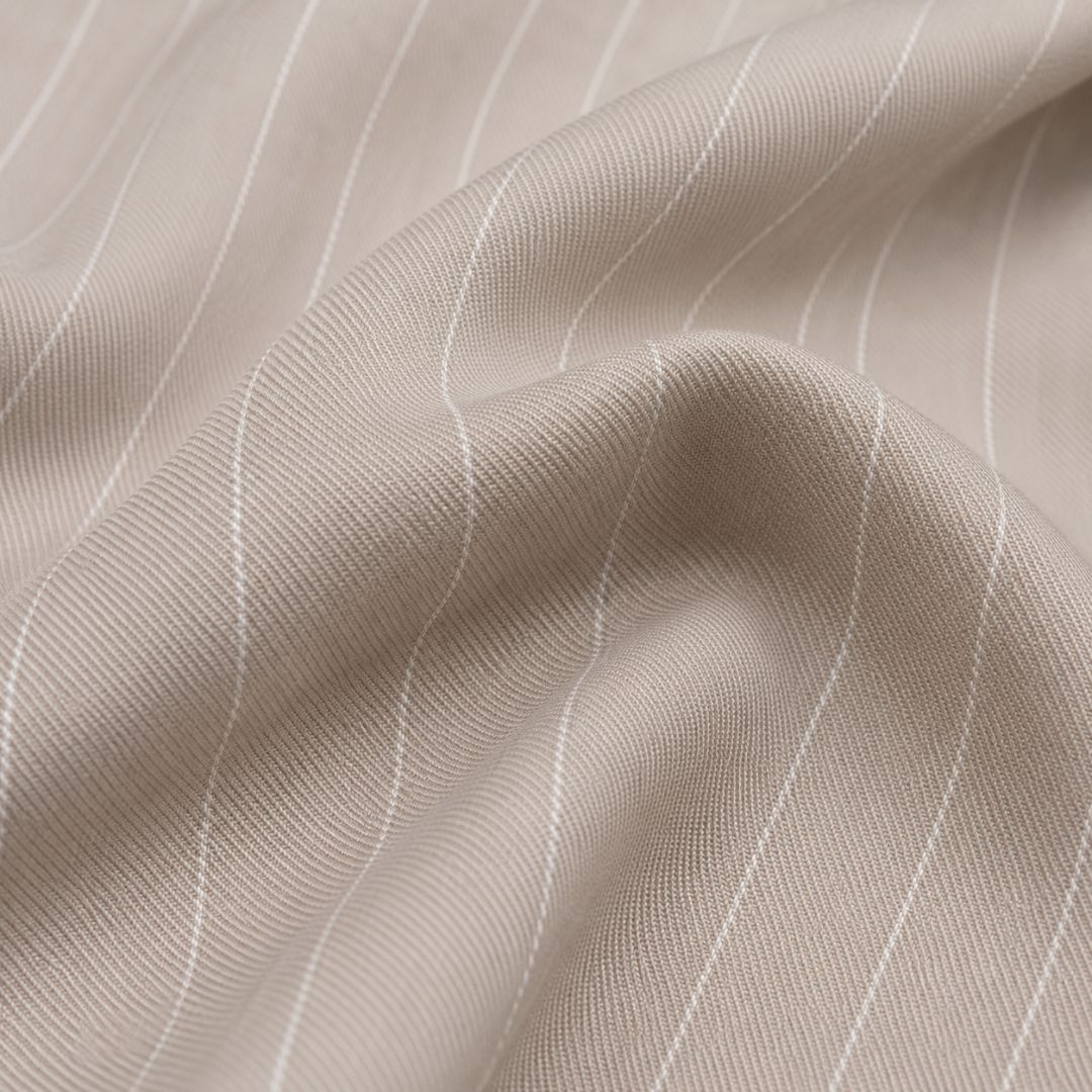 Sandstone Pinstripe Twill Luxe Fabric