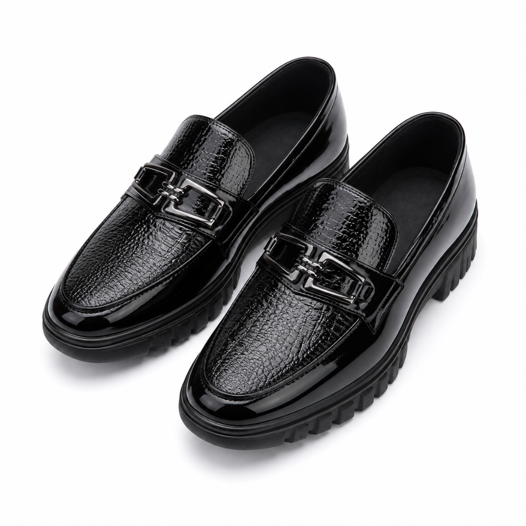 Mens Patent Leather Bit Loafers
