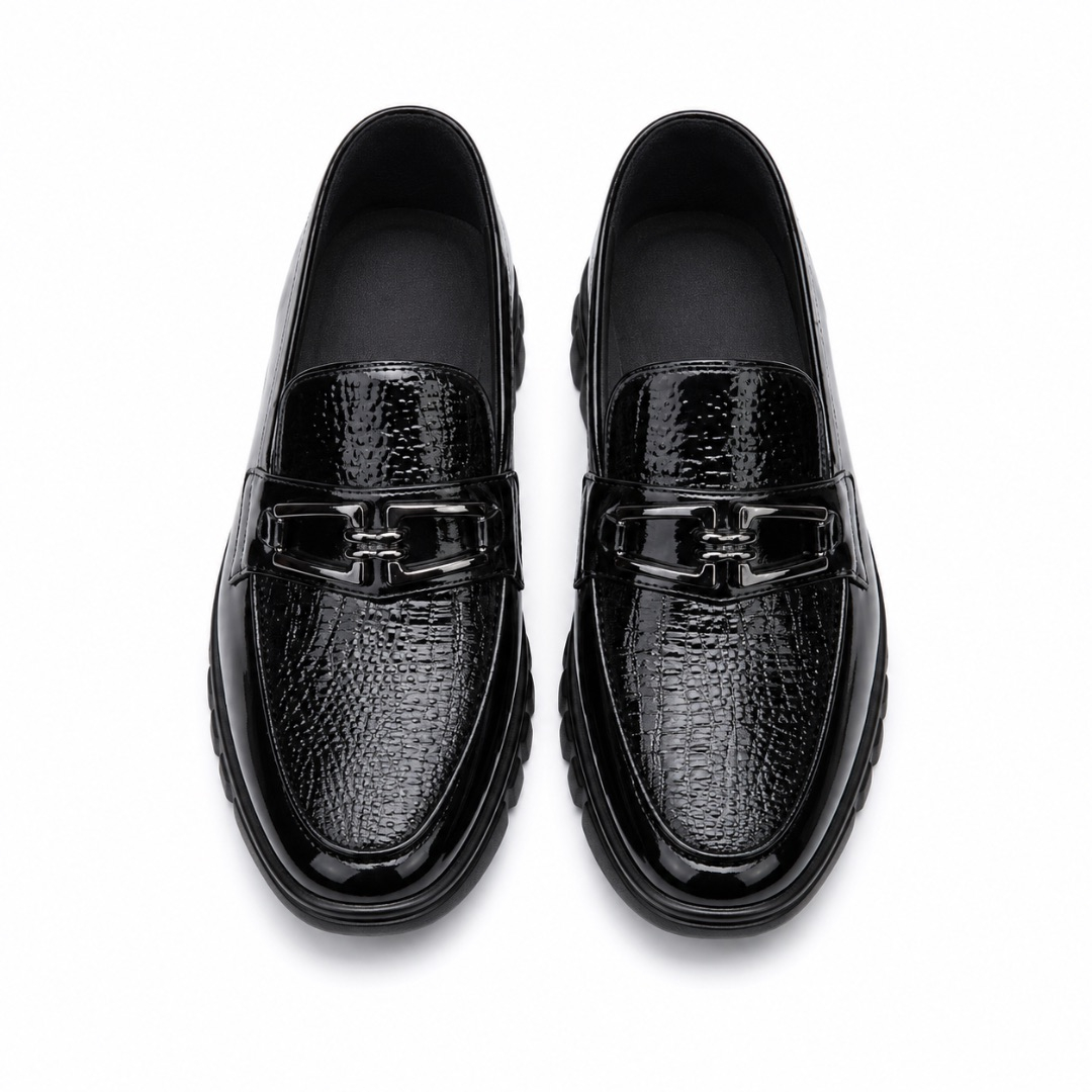 Mens Patent Leather Bit Loafers