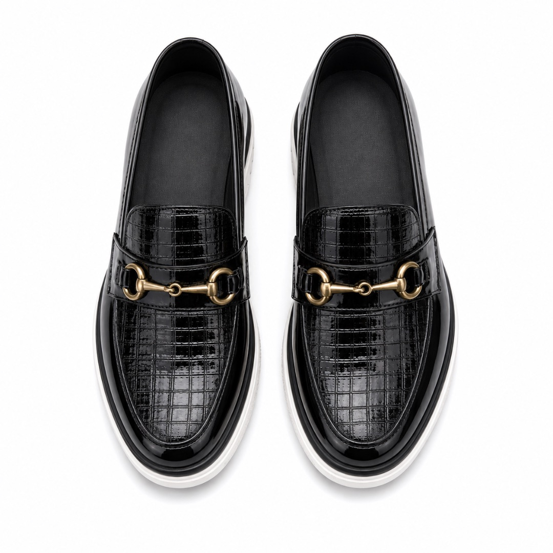 Mens Patent Leather Horsebit  Loafers