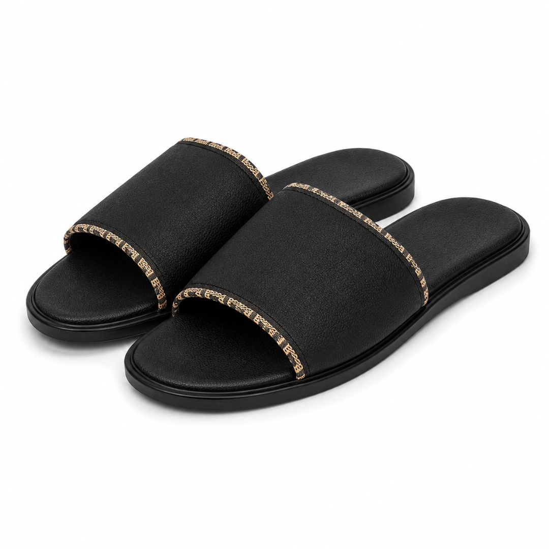 Noir Crest Comfort Slide