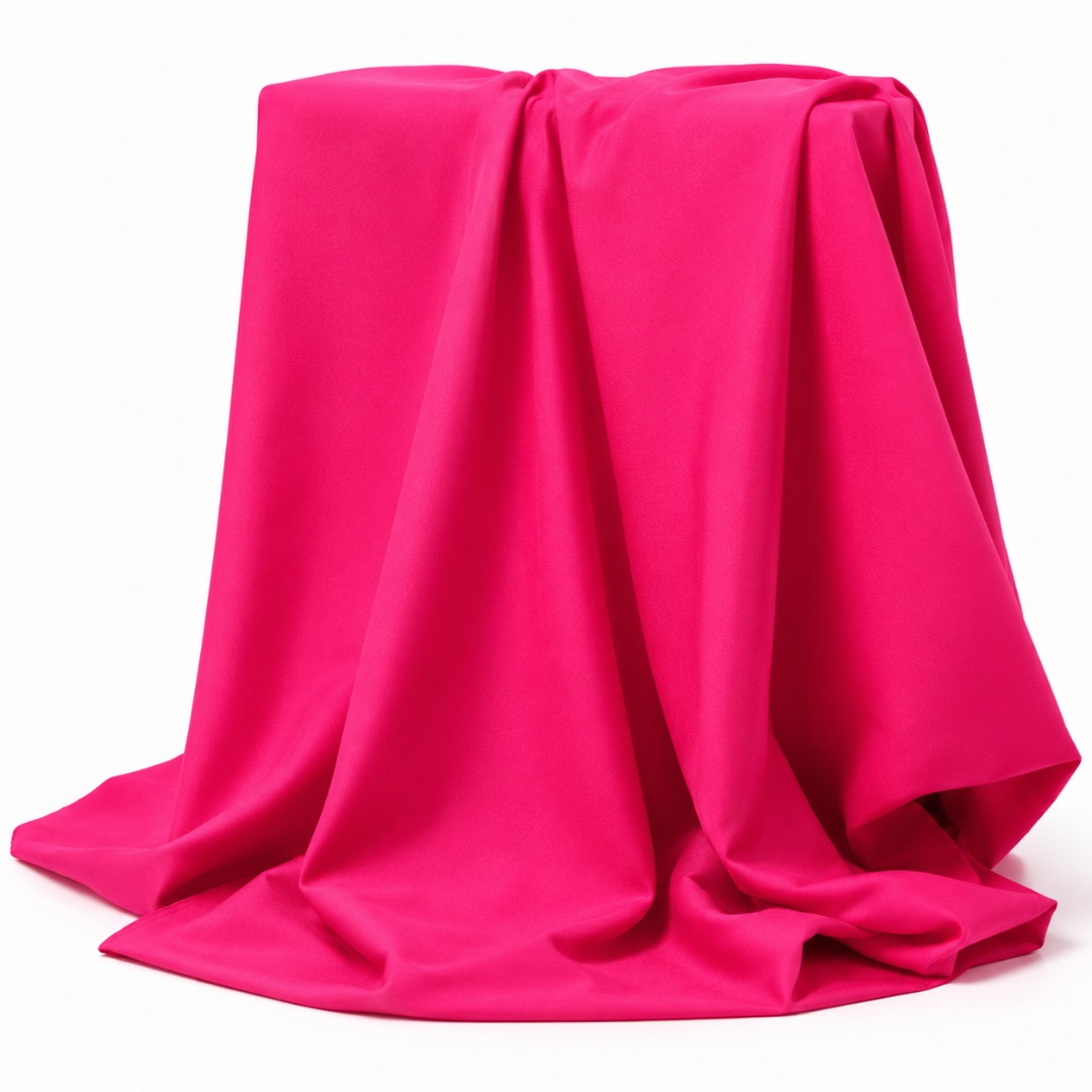 Premium Plain Hot Pink Soft Crepe Fabric Material