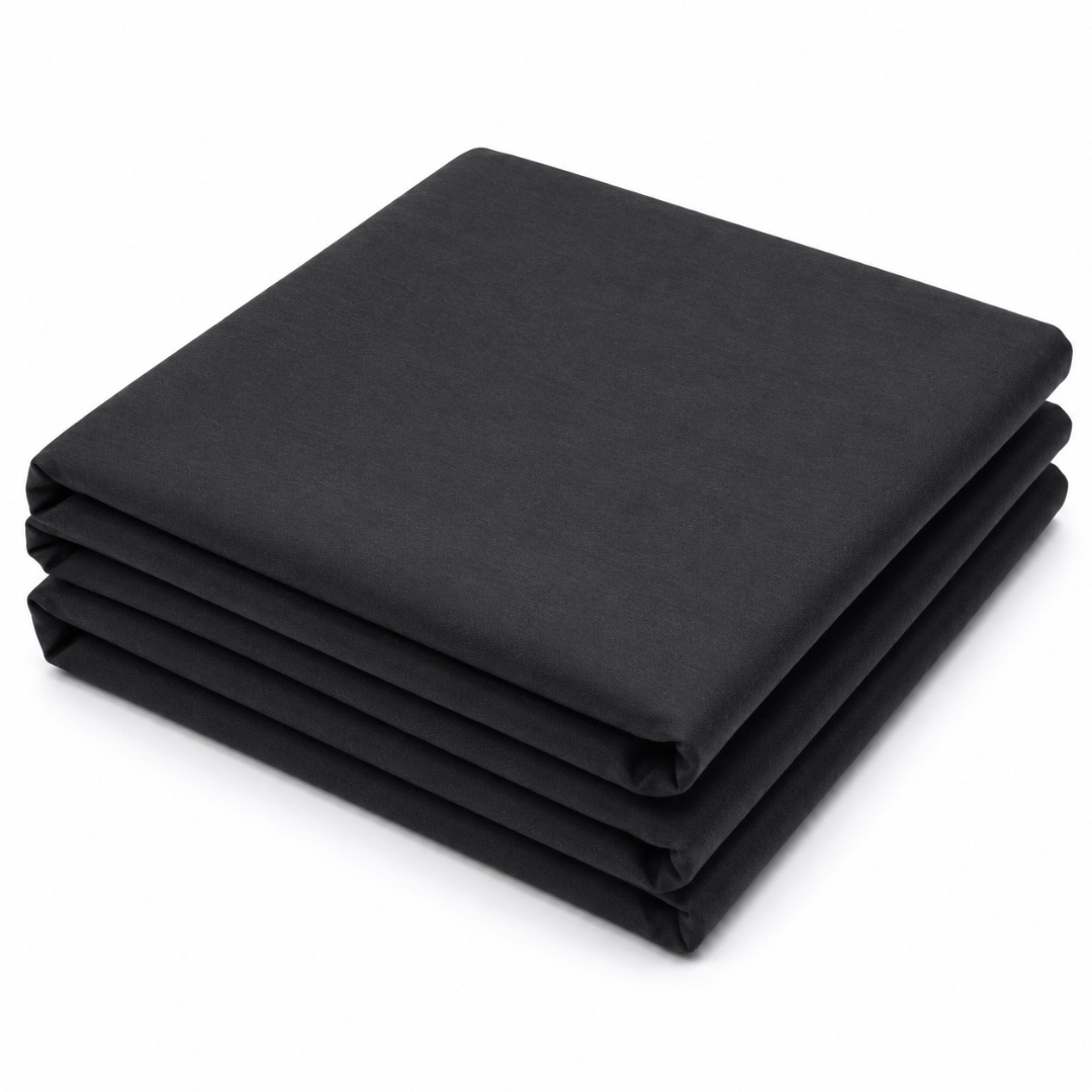 Premium Plain Black Soft Crepe Fabric Material