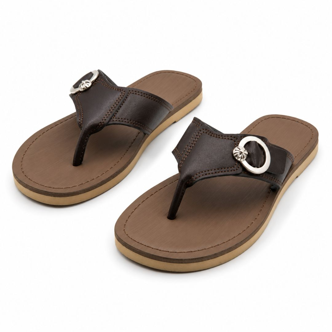 Dark Brown Toe Loop Sandals