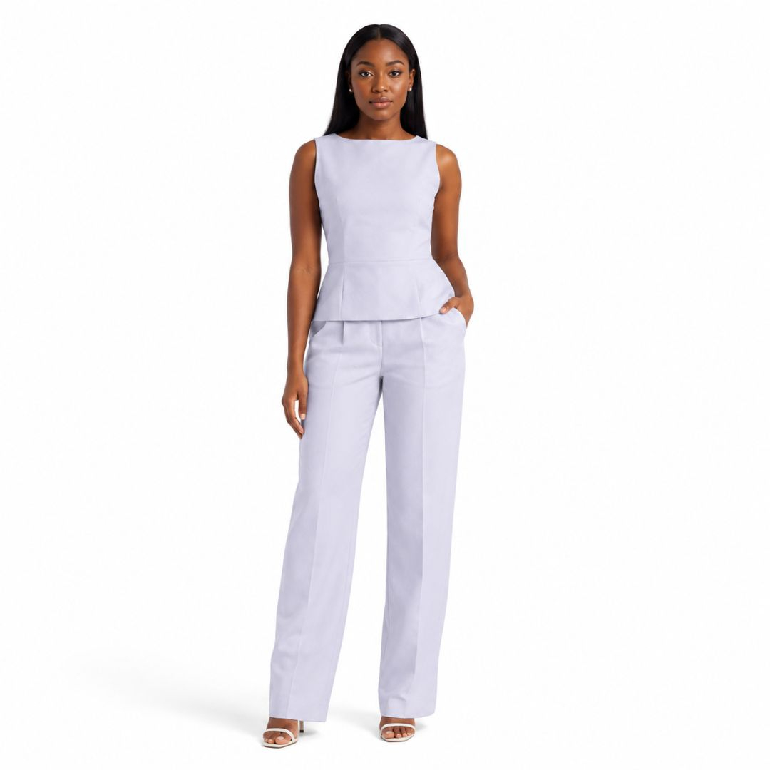 Arctic Essence White Chinos Cotton Fabric