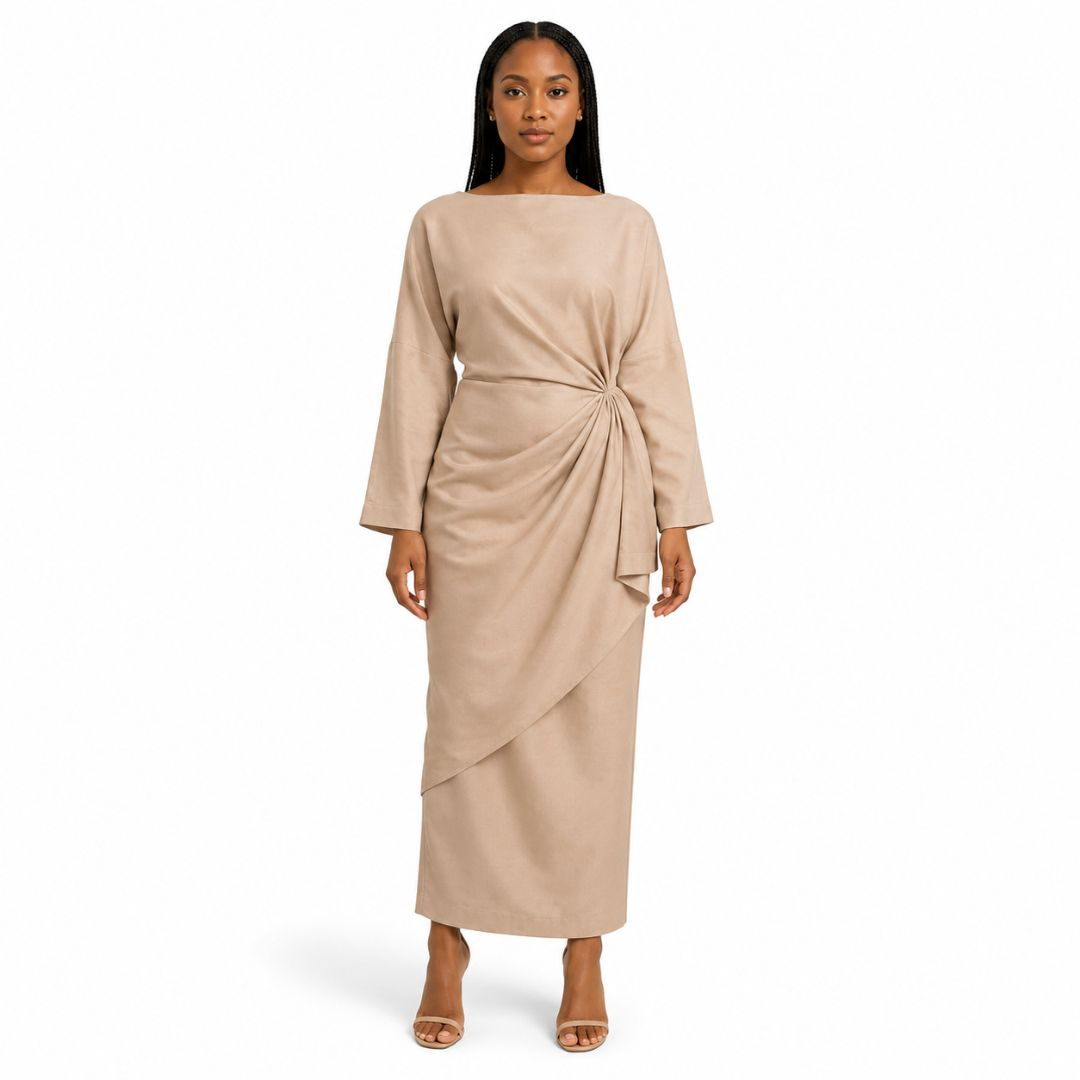 Jonkoso Sand Beige Luxe MultiPurpose Twill Fabric for Fashion & Tailoring
