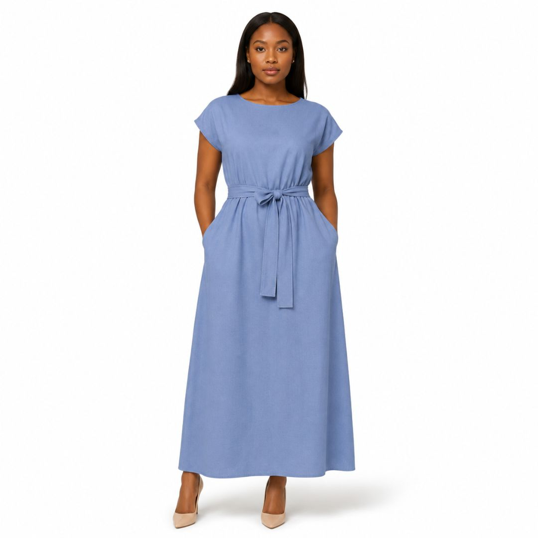 Steel Blue Luxe Senator Fabric for Fashion & Tailoring