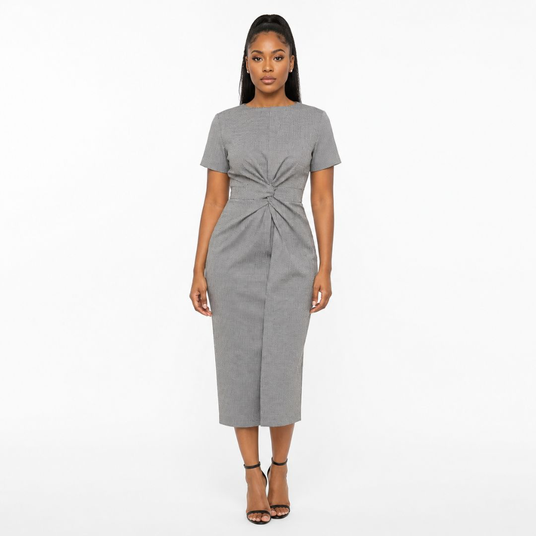 Premium Grey Micro Check Senator Fabric