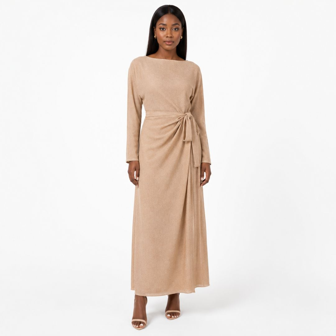 Premium Beige Herringbone Stock Fabric for senator