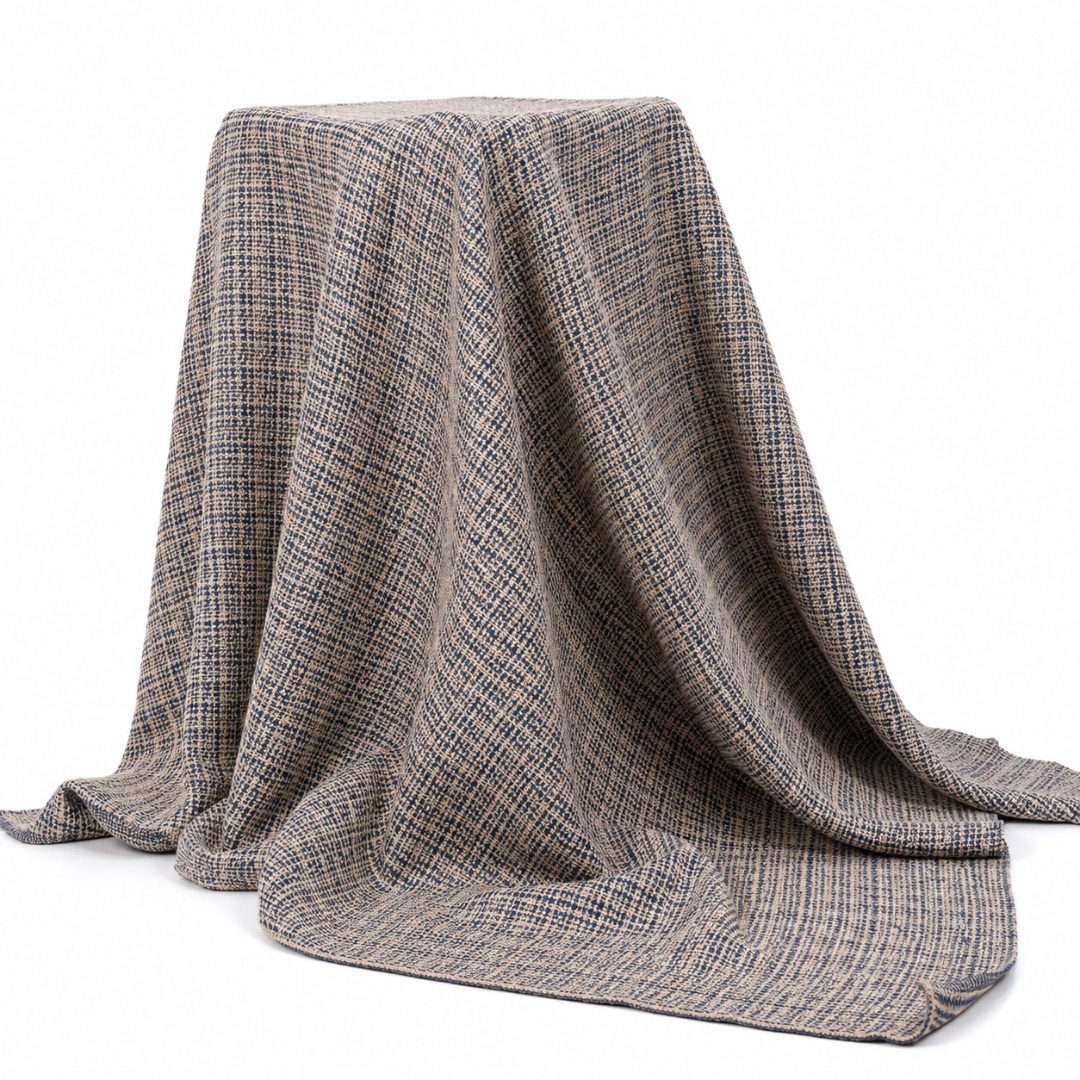 Premium Blue Chambray Textured Stock Fabric Material