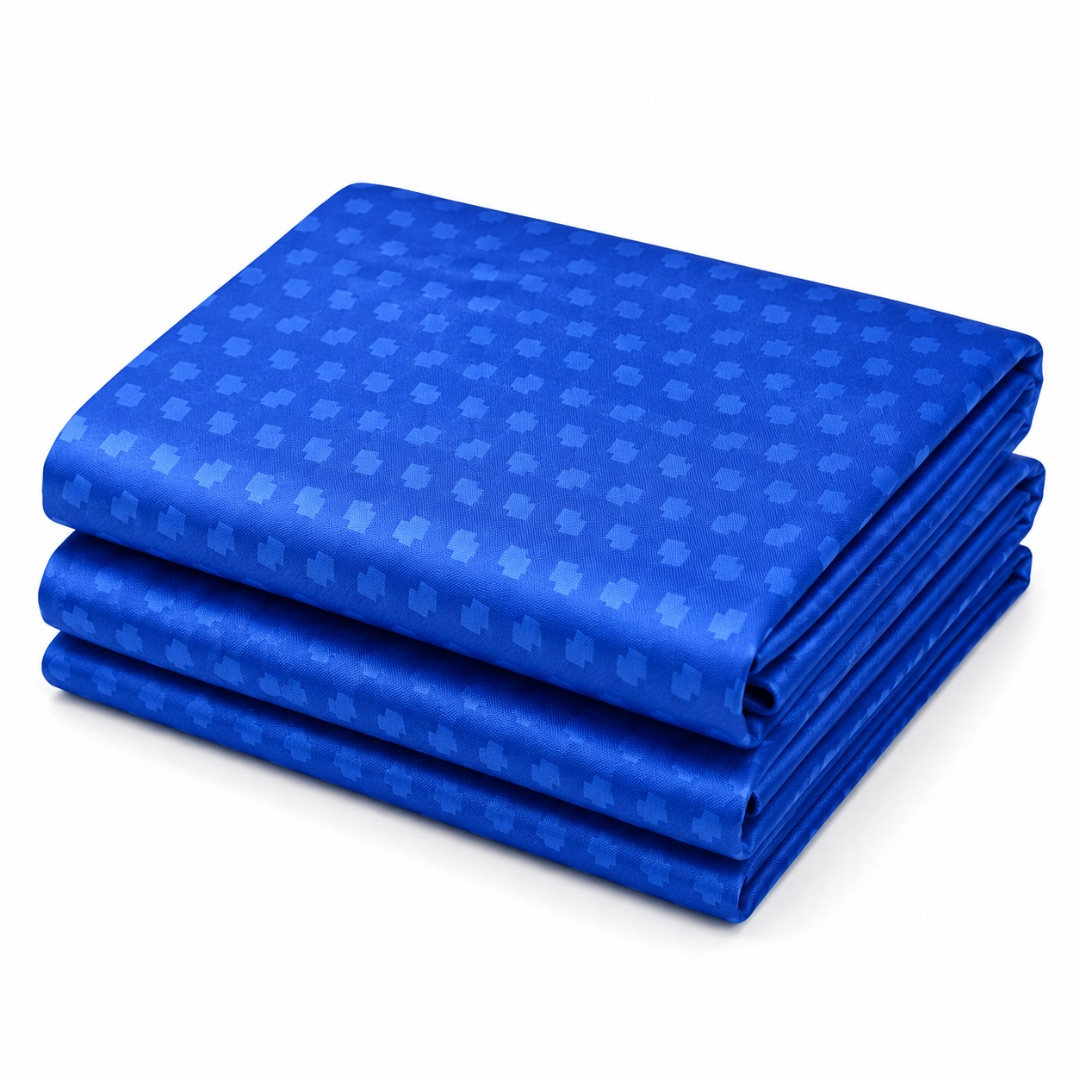 Premium Royal Blue Jacquard Stock Fabric Material