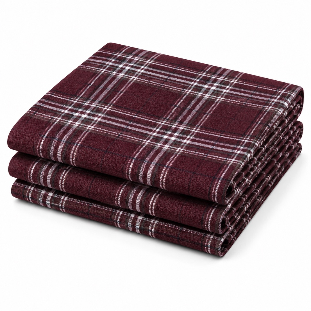 Premium Brown Windowpane Check Stock Fabric Material