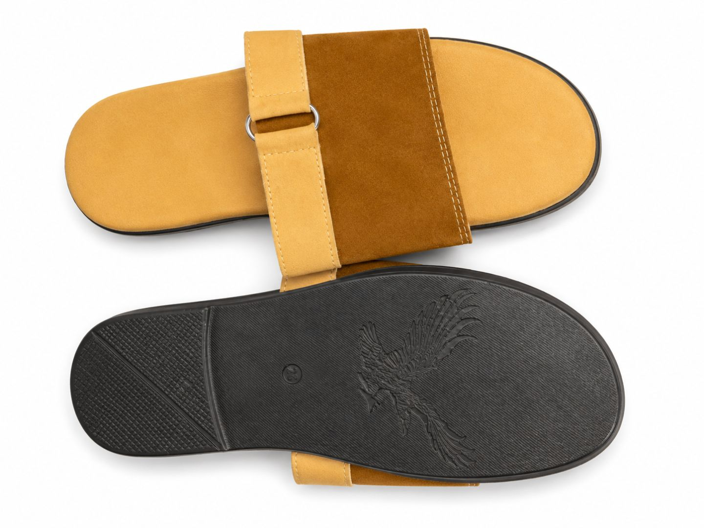 Womens Casual Beige & Brown Slide Sandals