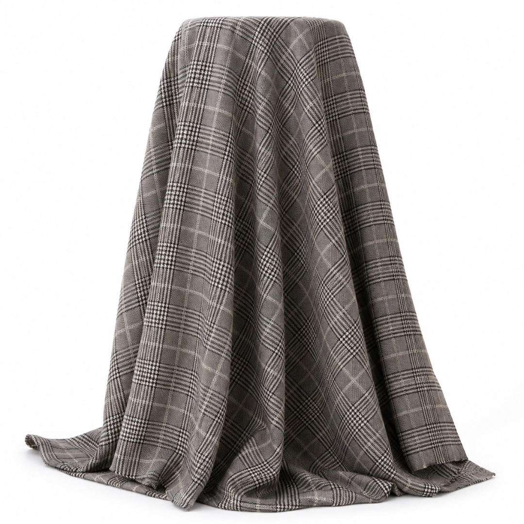 Premium Grey Glen Check Fabric