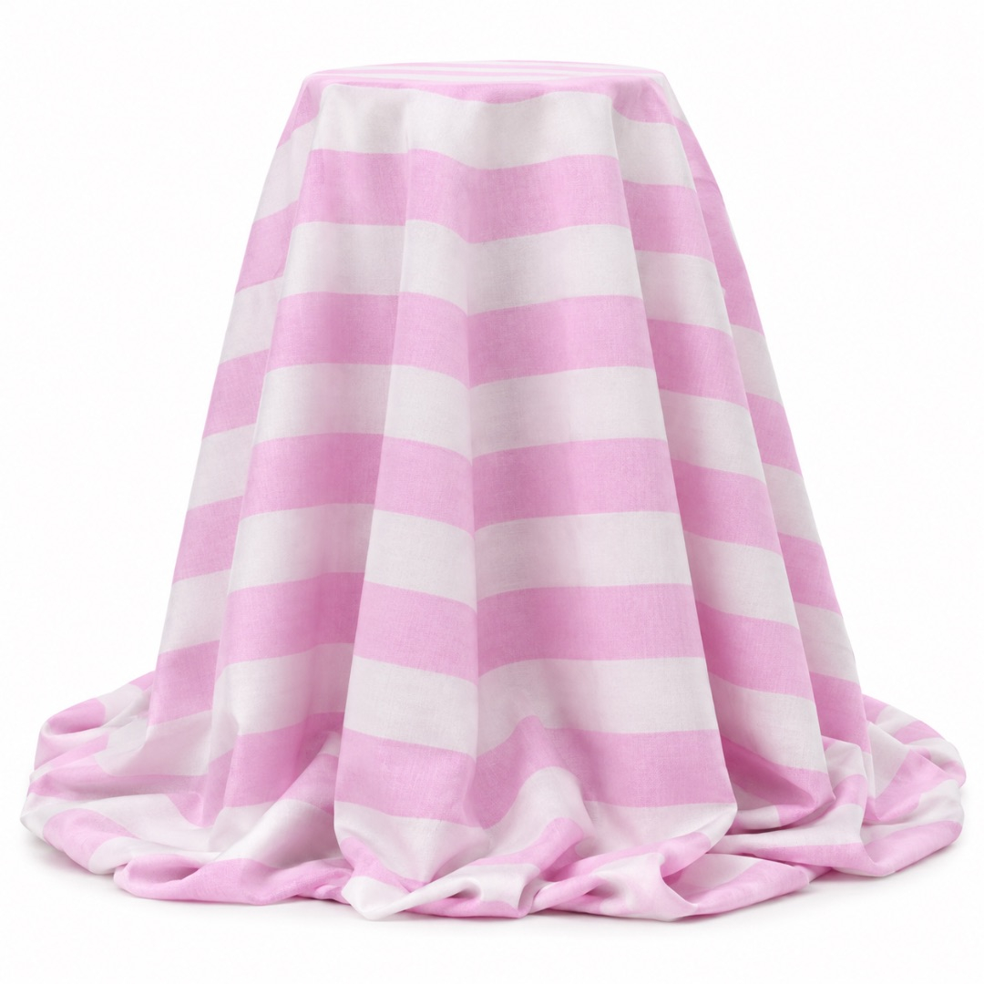 Premium Stripe Sheet Material    Pink and White