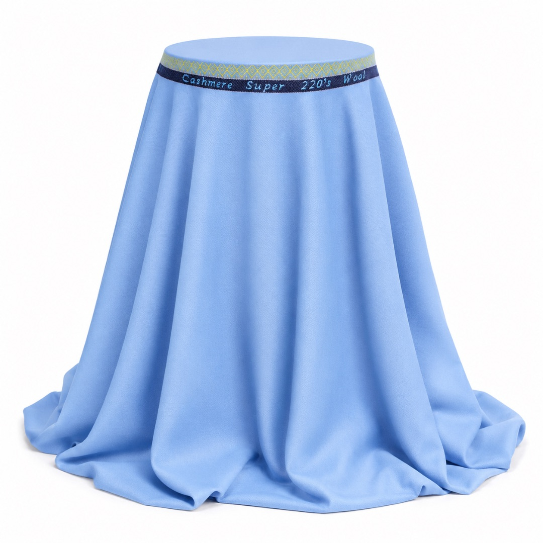 Premium Seven Star Cashmere Fabric   Sky Blue