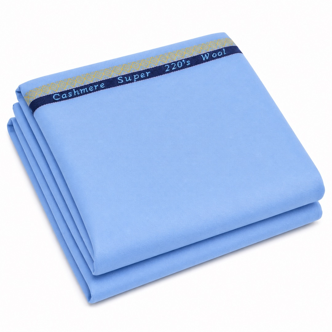 Premium Seven Star Cashmere Fabric   Sky Blue
