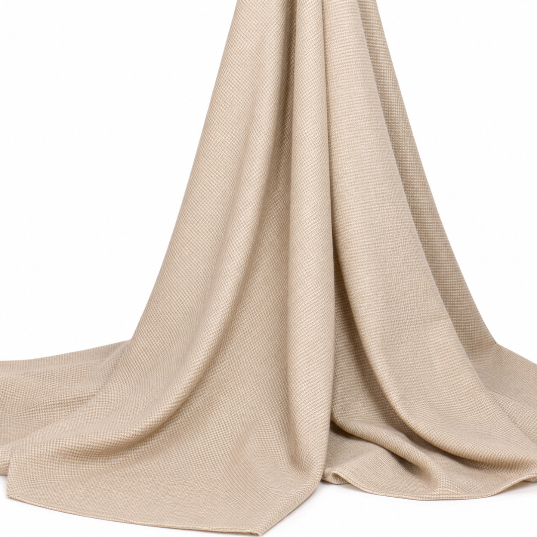 Premium Glen Check Stock Suiting Fabric    Beige