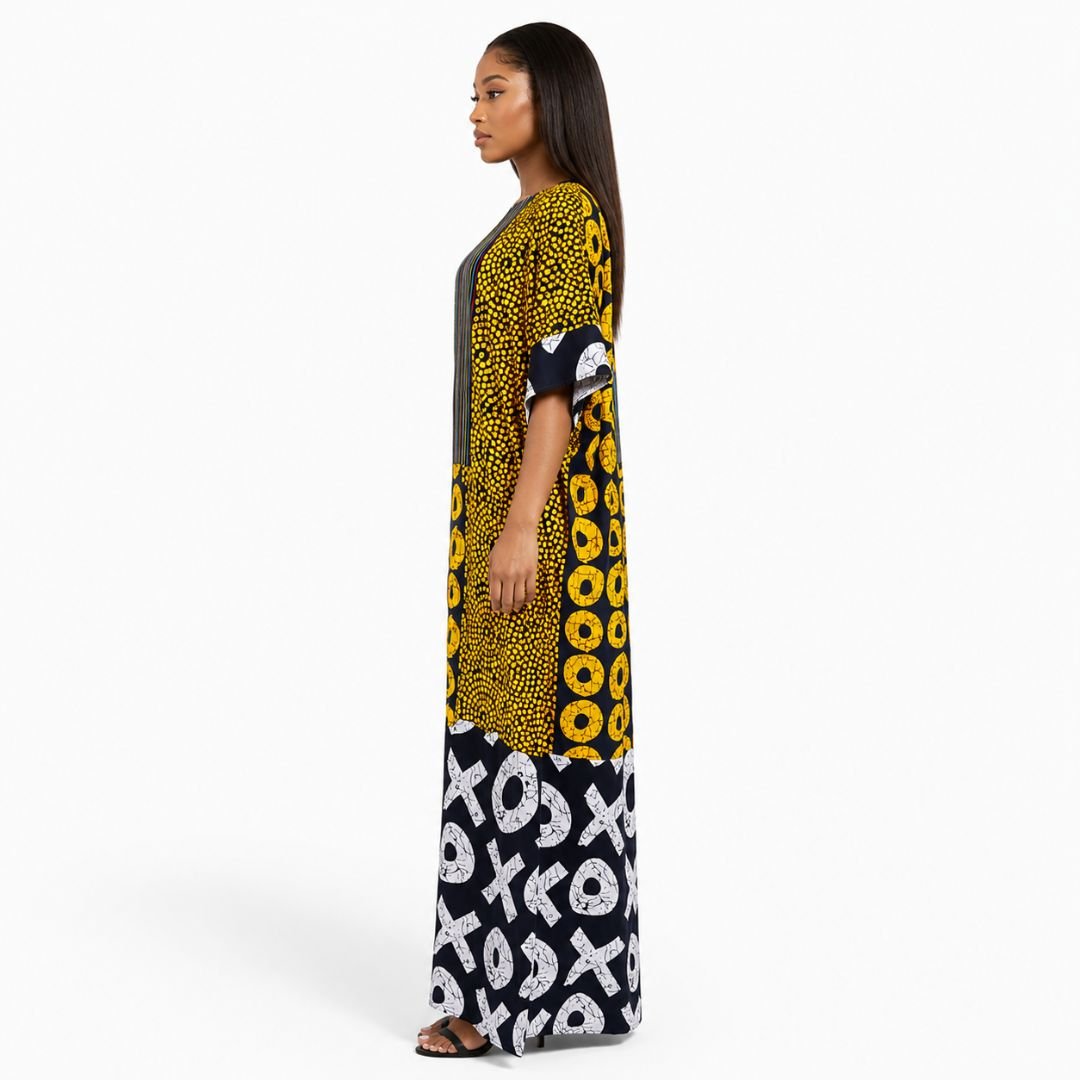 Womens Mixed Print Maxi Dress