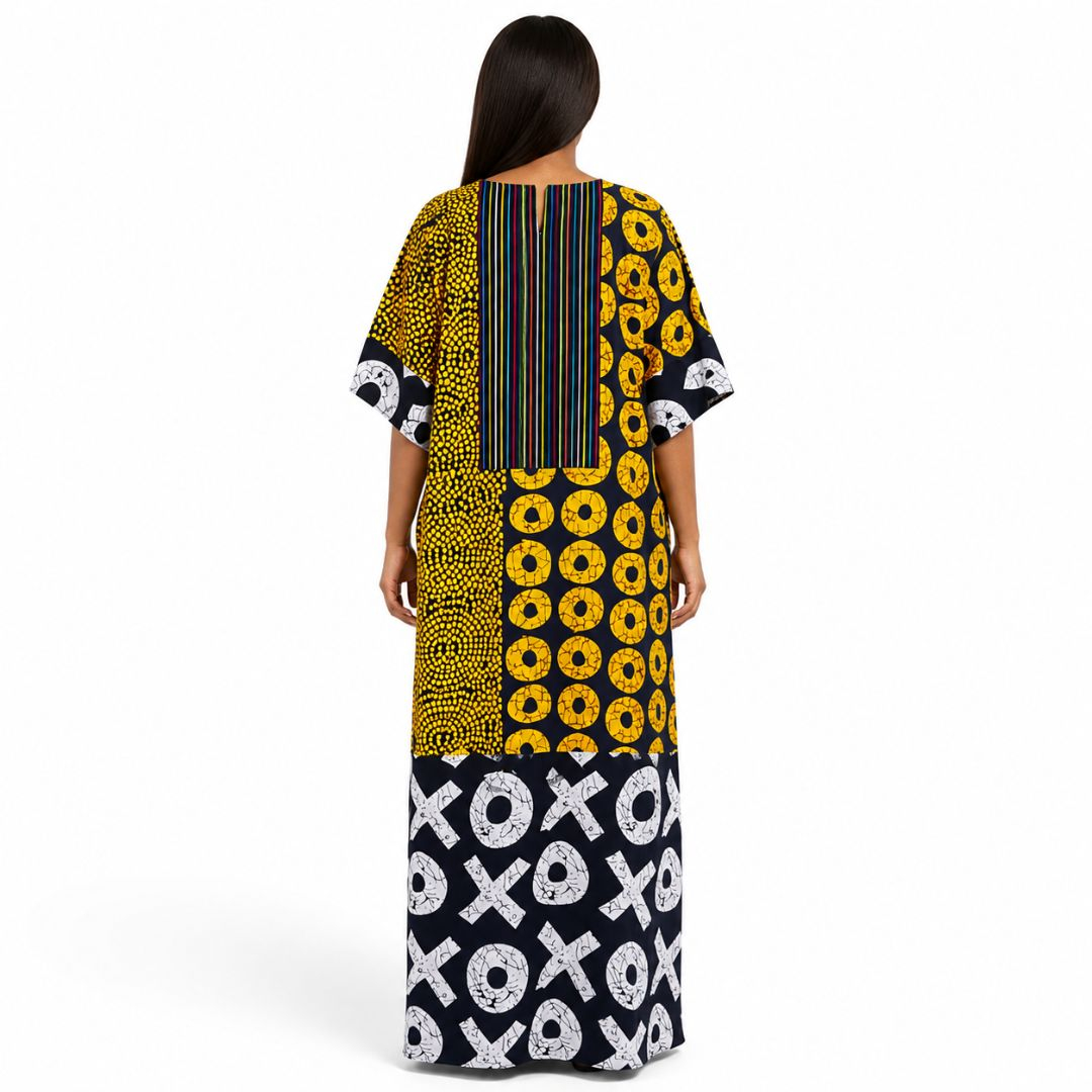 Womens Mixed Print Maxi Dress