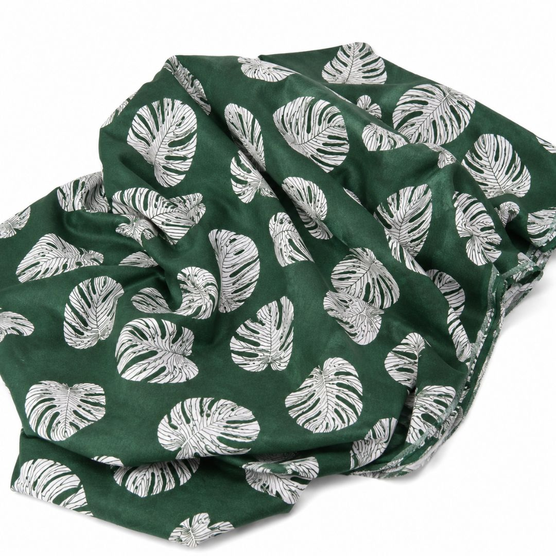 Tropical Monstera Leaf Print Fabric