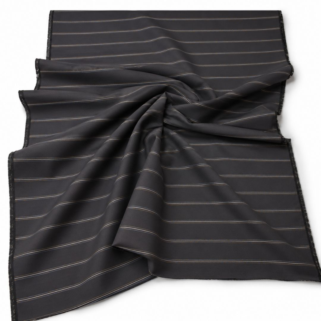 Tesil Black Pinstripe Fabric
