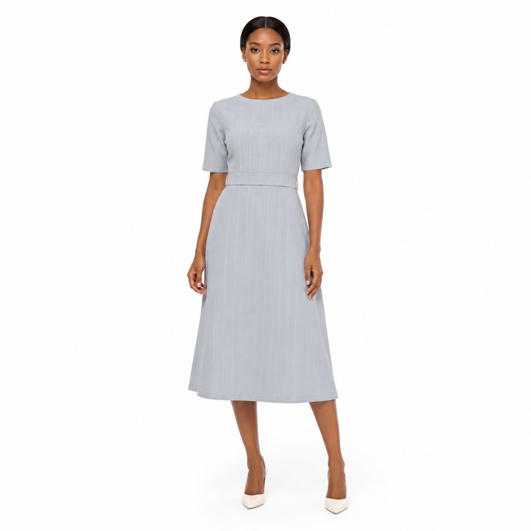 Tesil Grey Pinstripe Fabric for Tailoring