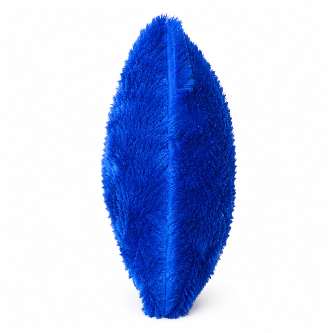 Luxury Royal Blue Faux Fur Throw Pillow