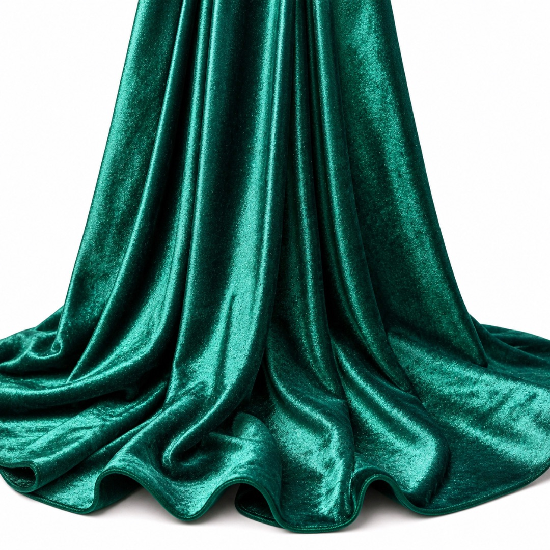 Premium Emerald Green Velvet Fabric