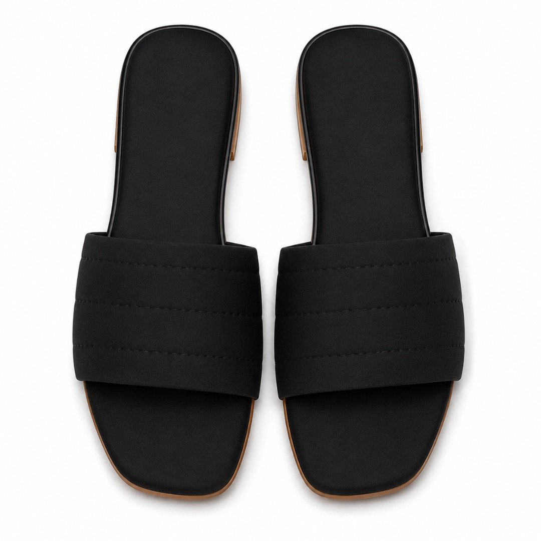 Embellished Flat Slide Sandals for WomenEmbellished Flat Slide Sandals for Women