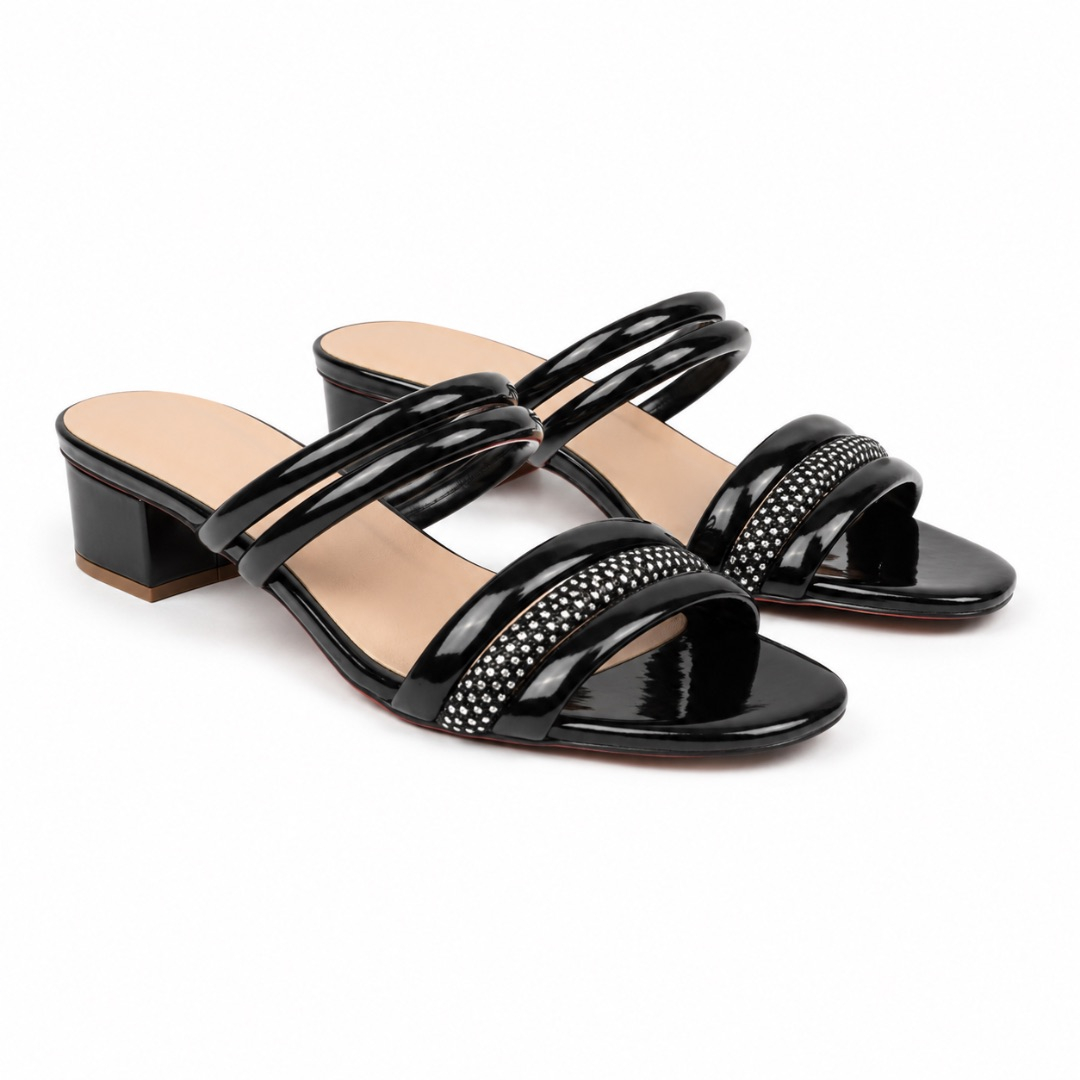 Block Heel Embellished Strap Sandals for Women