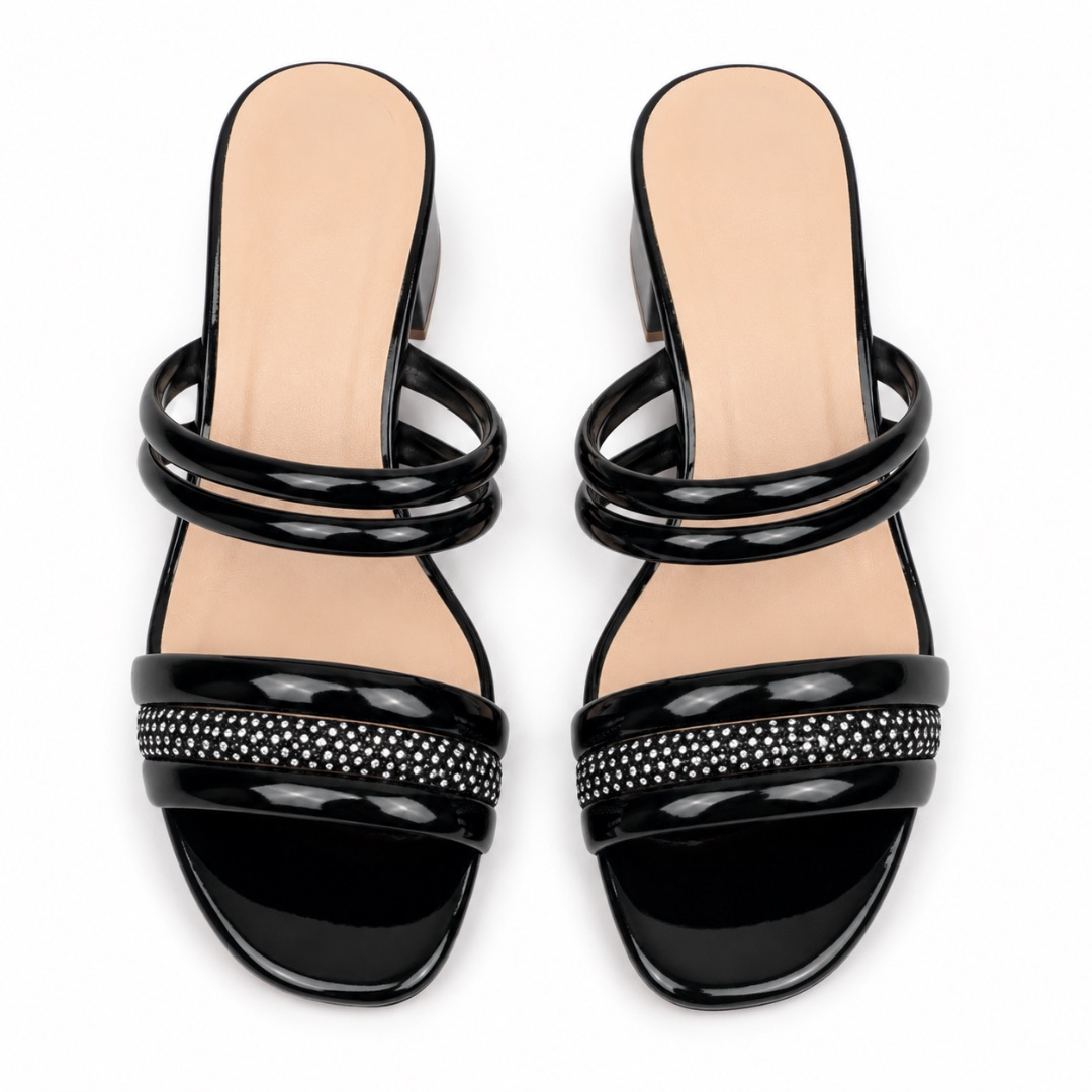 Block Heel Embellished Strap Sandals for Women
