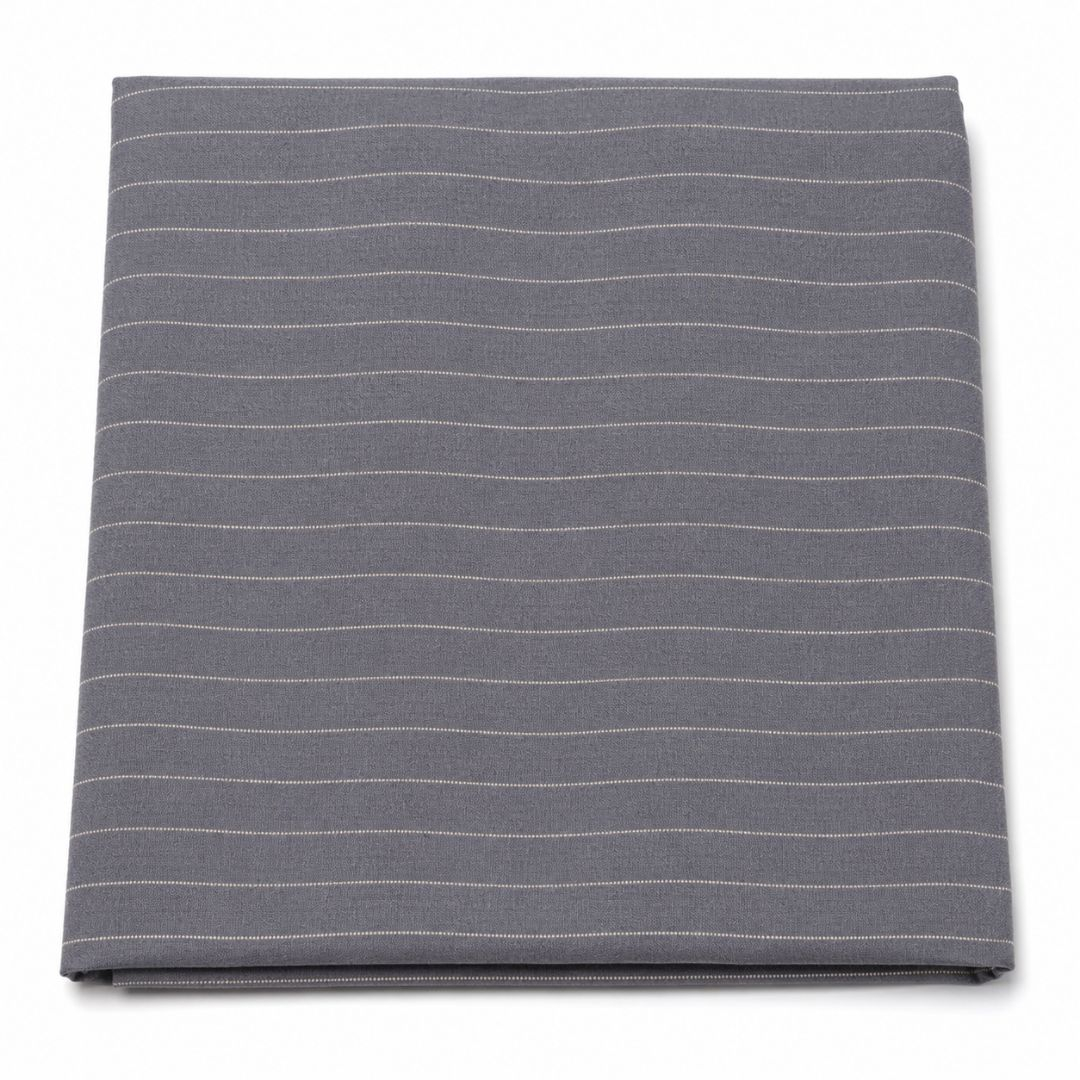 Charcoal Pinstripe Virgin Wool Fabric