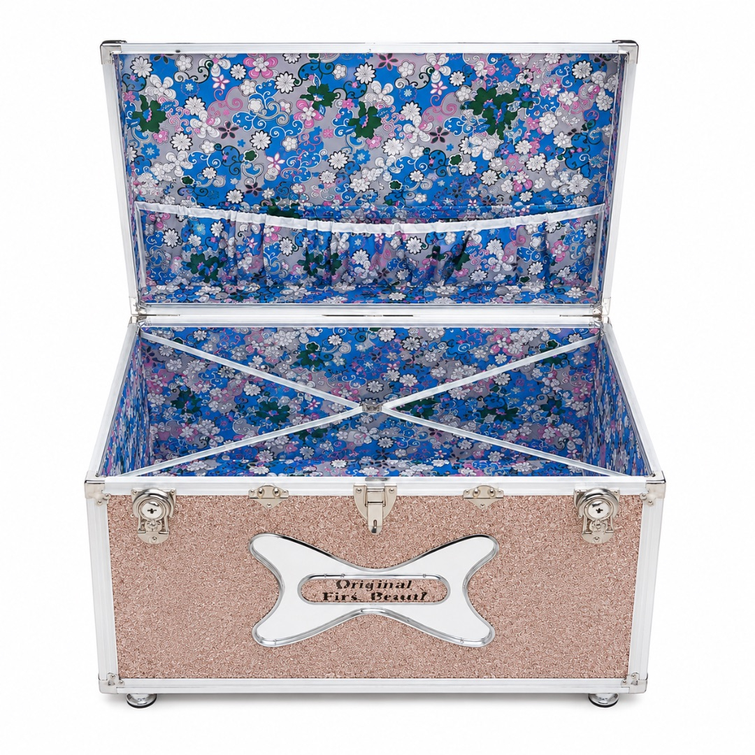 Premium Aluminum Storage Trunk Box with Secure Lock     Rose Gold