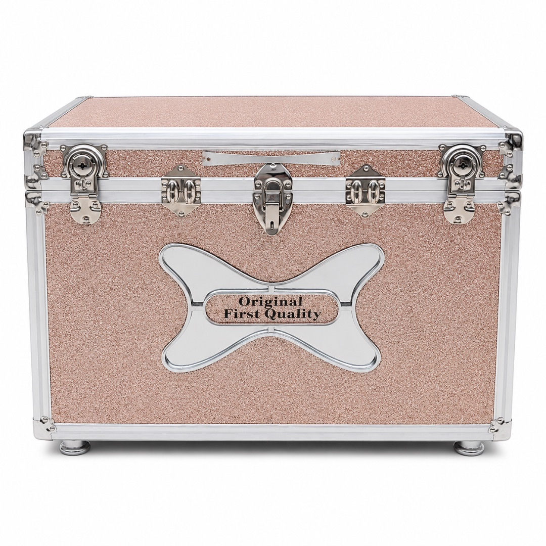 Premium Aluminum Storage Trunk Box with Secure Lock     Rose Gold