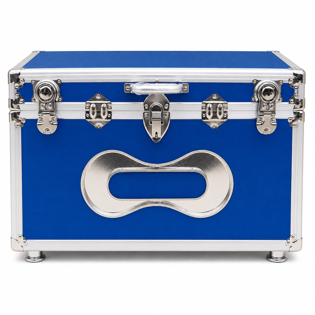 Premium Aluminum Storage Trunk Box with Secure Lock      Blue