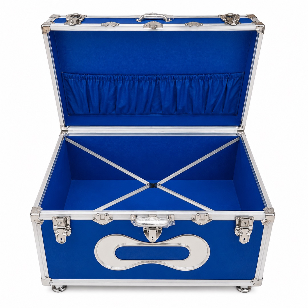 Premium Aluminum Storage Trunk Box with Secure Lock      Blue