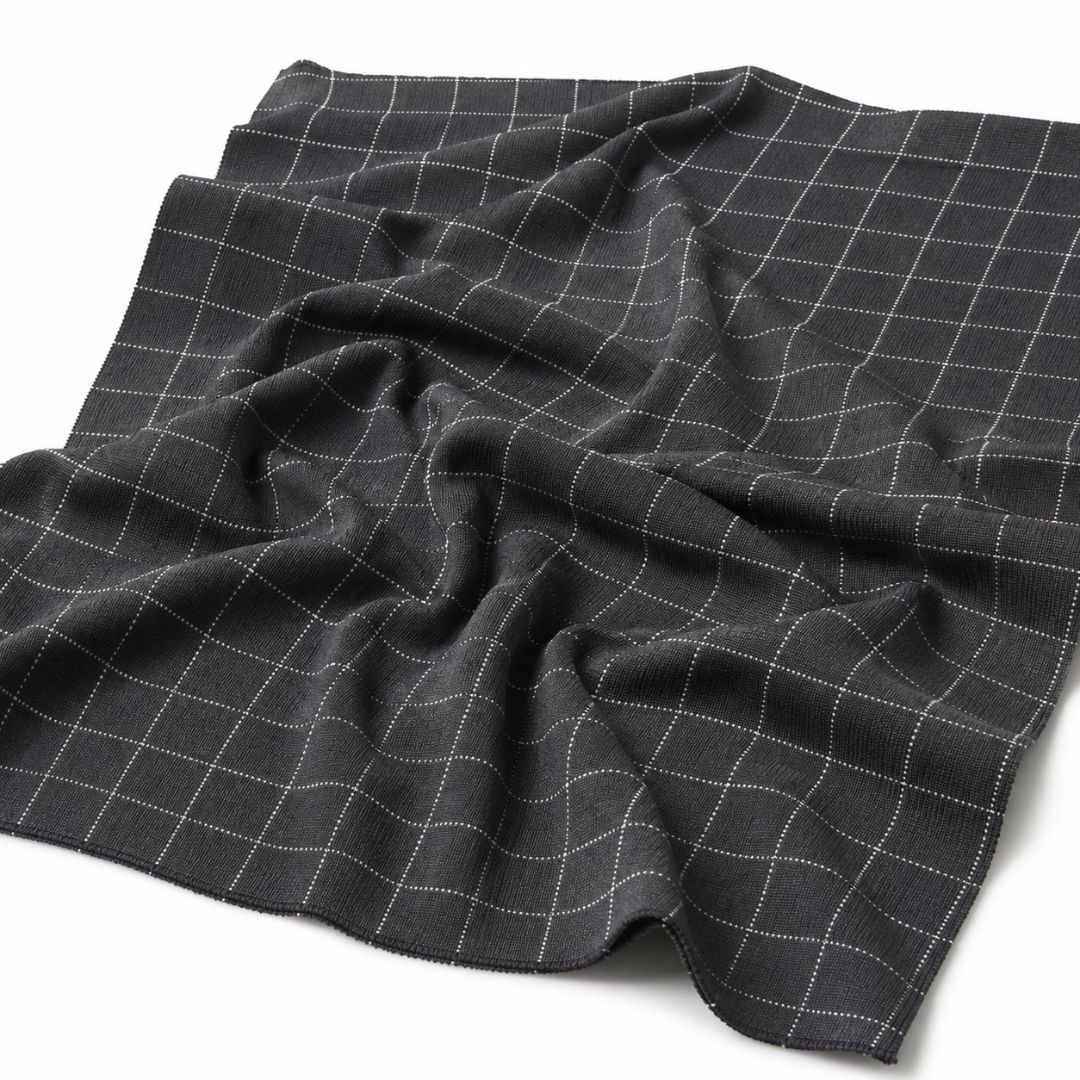 Midnight Windowpane Fabric