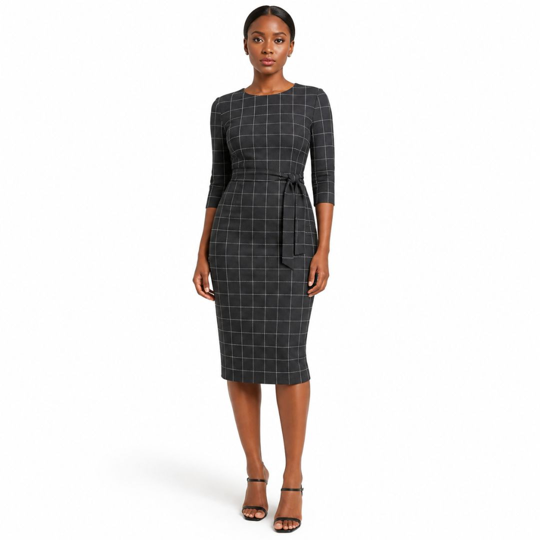 Midnight Windowpane Fabric