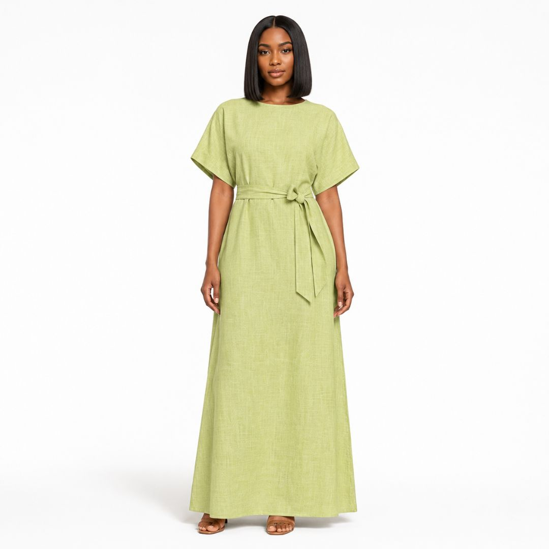 Lime Slub Suiting Fabric