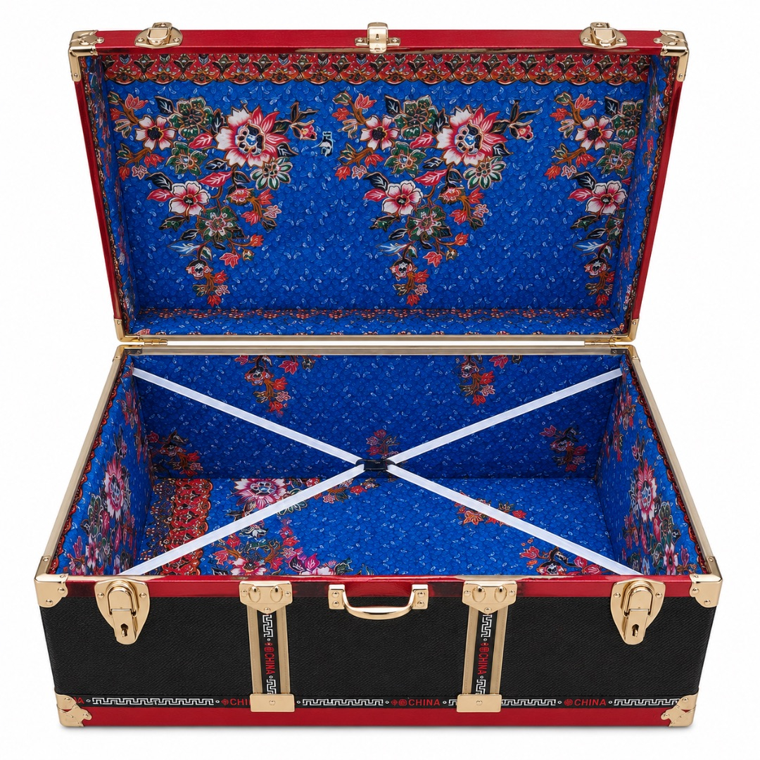 Premium Large Storage Trunk Box with Secure Lock    Red and Black