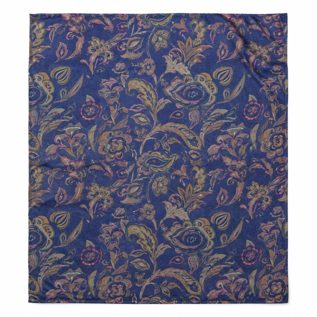 Vintage Floral Print Jean Material