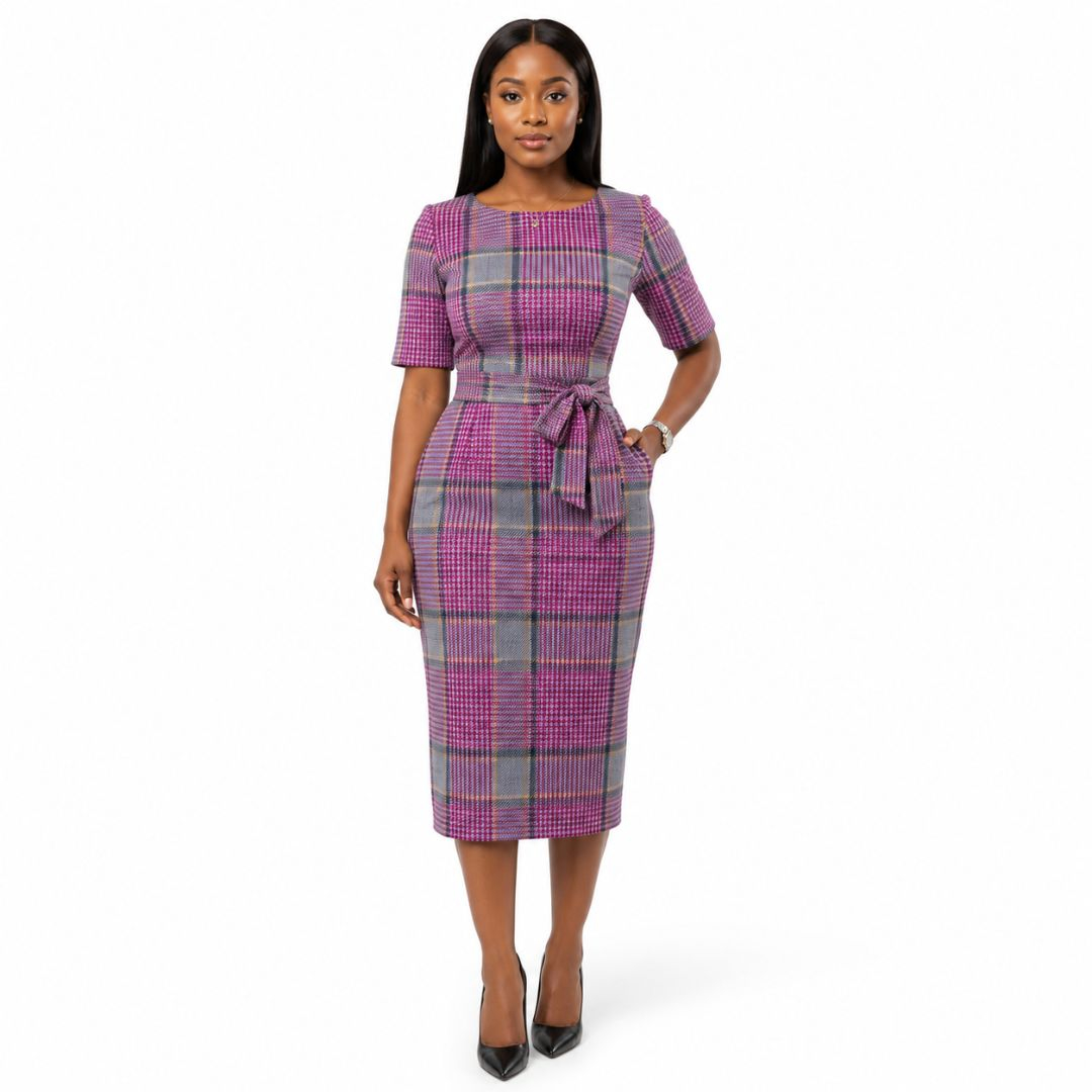 Grey Glen Plaid Thick Suiting Material