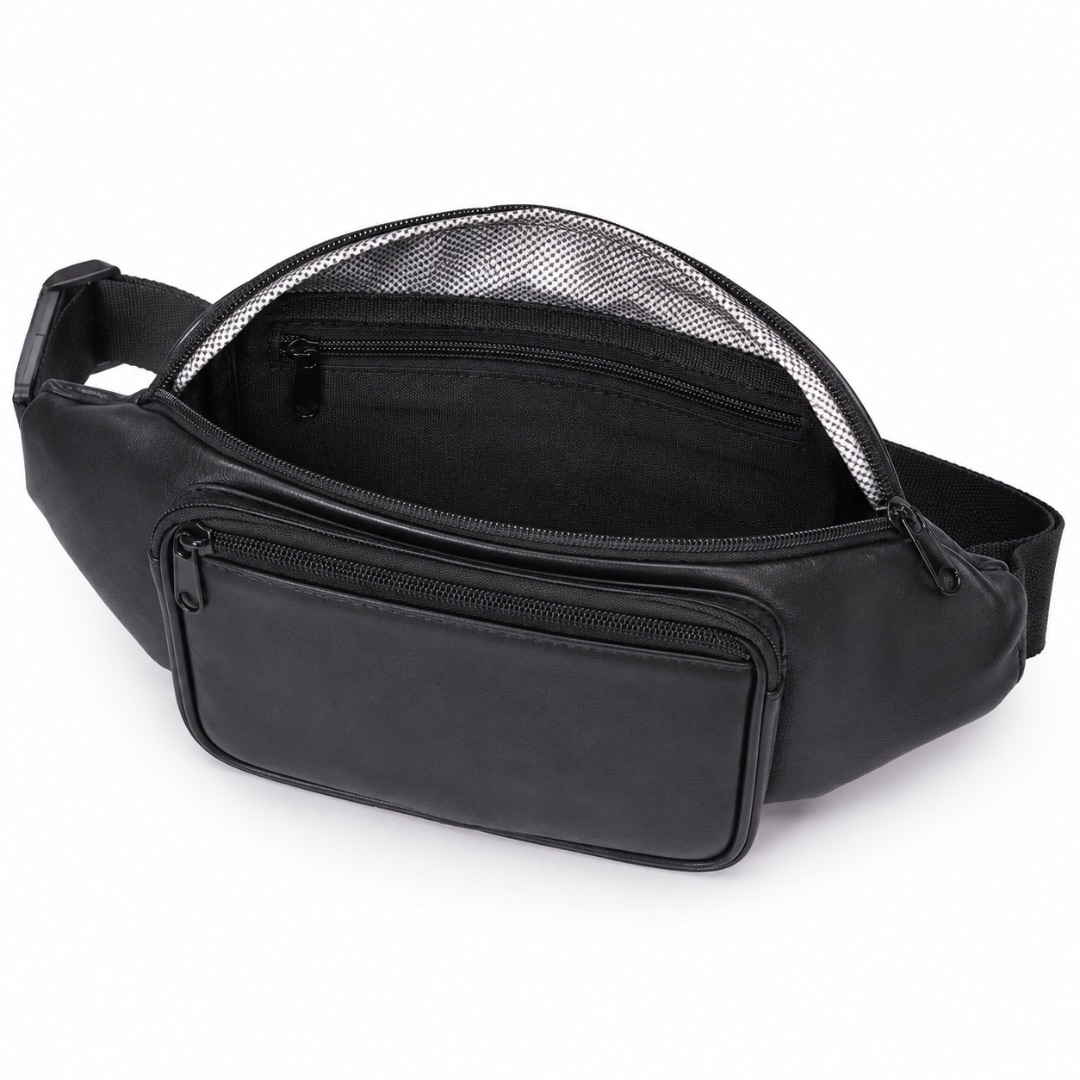 Premium Waist Bag    Black Crossbody Belt Bag