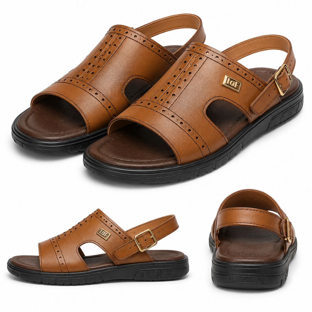 Mens Brown Closed Upper Slingback Sandals