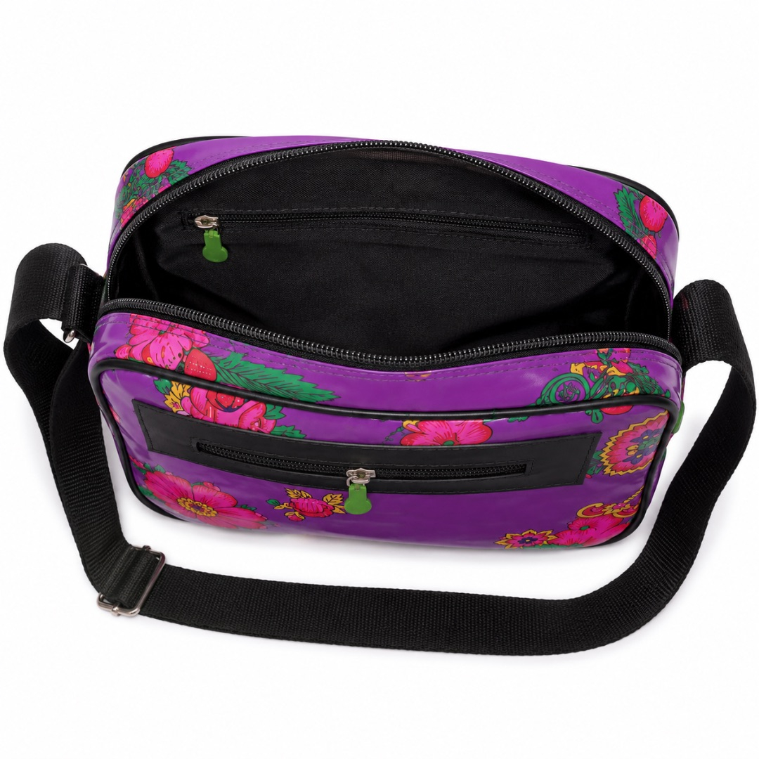Premium Floral Crossbody Shoulder Bag    Purple Print