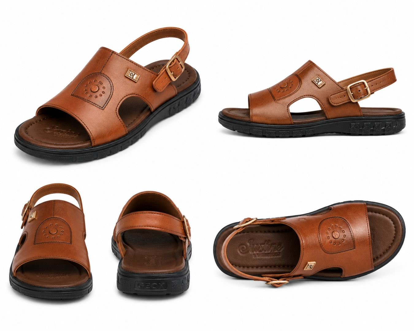 Mens Brown Slingback Casual Sandals