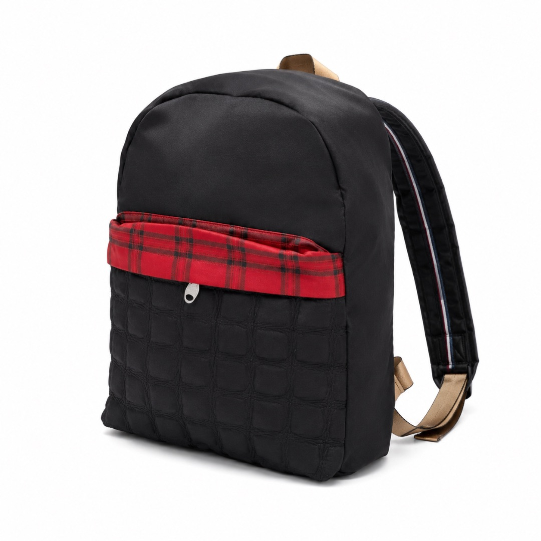 Premium Casual Backpack    Black with Red Accent